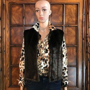 NWOT Mocha Faux Mink Fur Vest